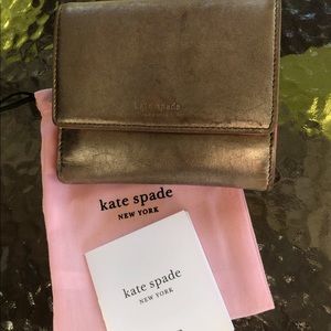 Kate Spade small wallet soft metallic leather
